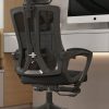 Ghế Xoay Văn Phòng Công Thái Học Có Ngả Lưng, Gác Chân, Tựa Cổ - Ghế Giám Đốc, Gaming - Khung Đen, Lưới Đen, Nệm Đen CTH 24